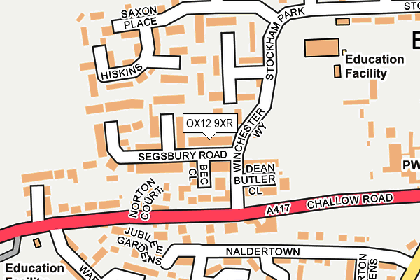 OX12 9XR map - OS OpenMap – Local (Ordnance Survey)