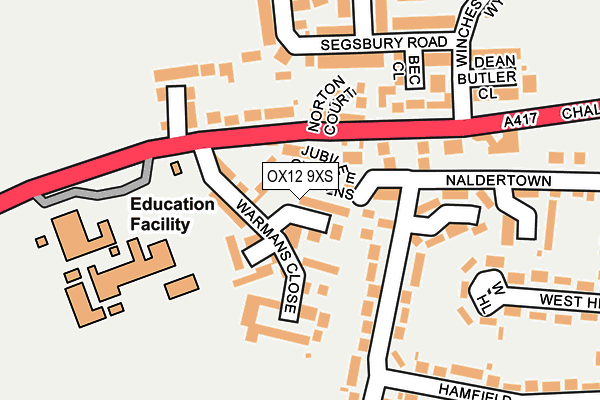 OX12 9XS map - OS OpenMap – Local (Ordnance Survey)