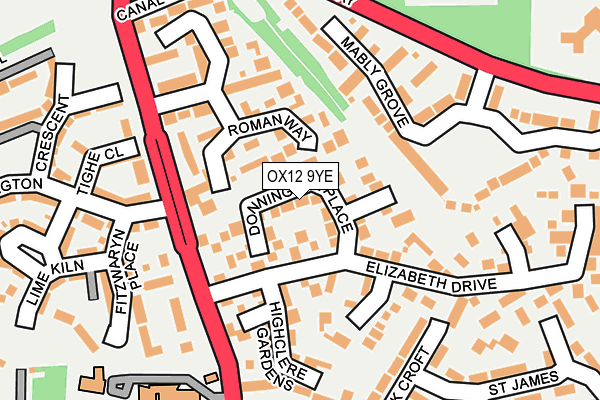 OX12 9YE map - OS OpenMap – Local (Ordnance Survey)