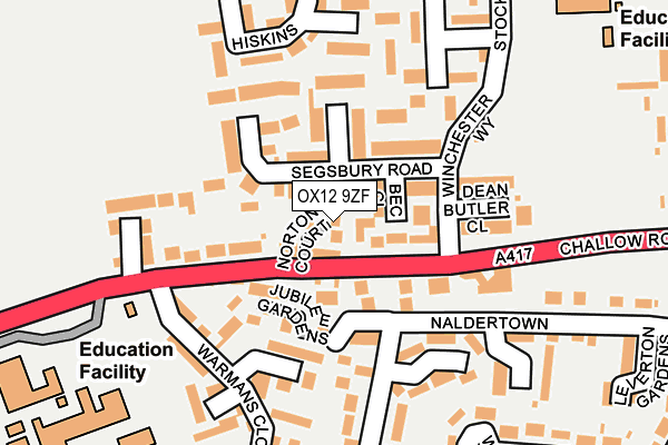 OX12 9ZF map - OS OpenMap – Local (Ordnance Survey)