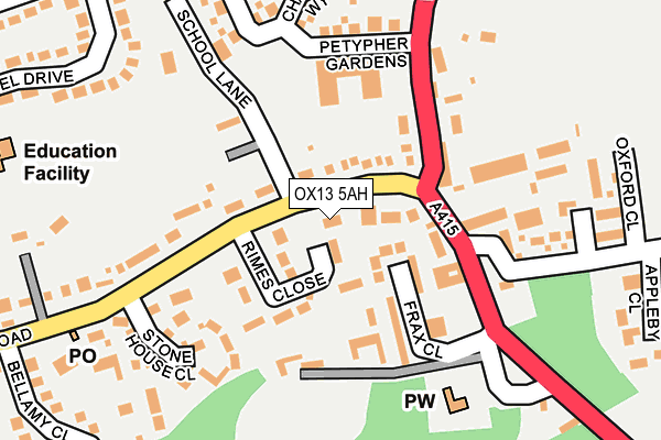 OX13 5AH map - OS OpenMap – Local (Ordnance Survey)