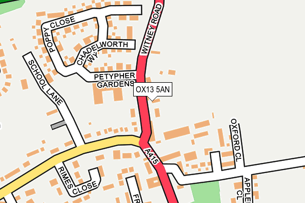 OX13 5AN map - OS OpenMap – Local (Ordnance Survey)