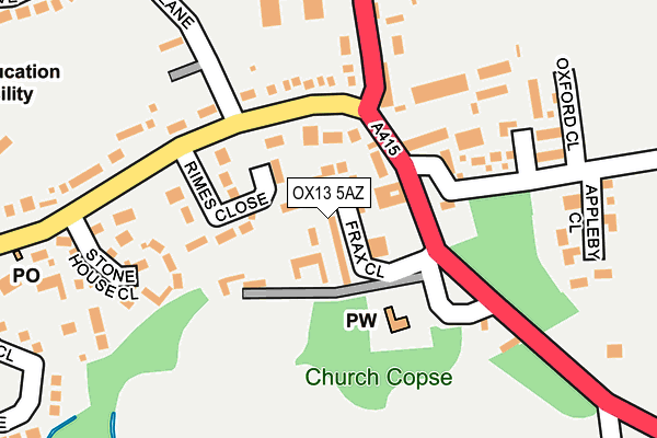 OX13 5AZ map - OS OpenMap – Local (Ordnance Survey)
