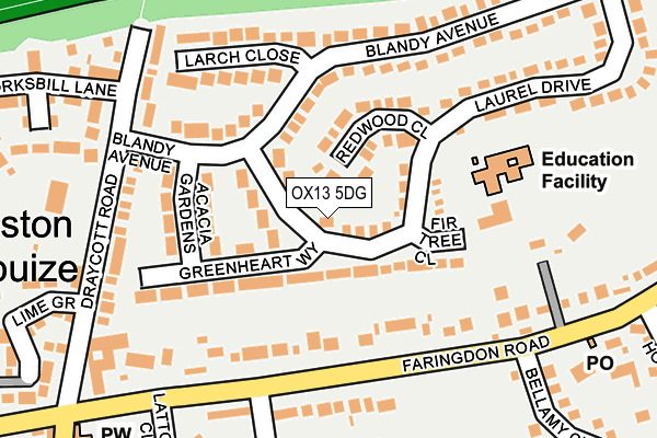 OX13 5DG map - OS OpenMap – Local (Ordnance Survey)