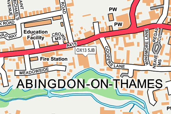 OX13 5JB map - OS OpenMap – Local (Ordnance Survey)