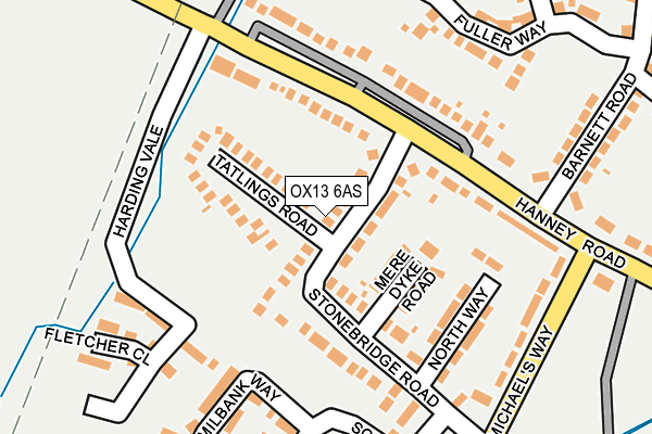 OX13 6AS map - OS OpenMap – Local (Ordnance Survey)