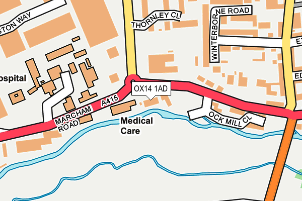 OX14 1AD map - OS OpenMap – Local (Ordnance Survey)