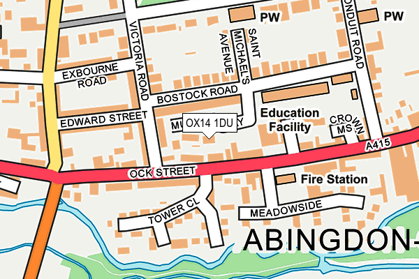 OX14 1DU map - OS OpenMap – Local (Ordnance Survey)