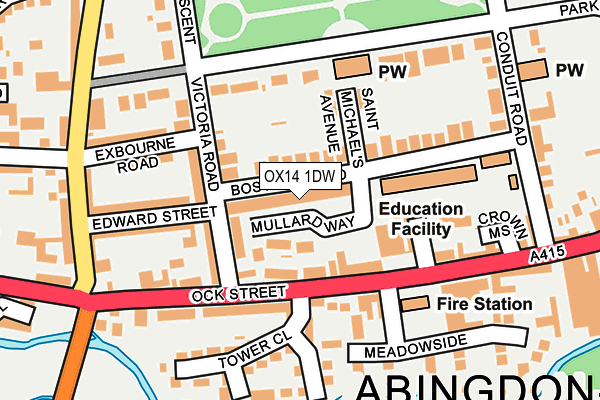 OX14 1DW map - OS OpenMap – Local (Ordnance Survey)