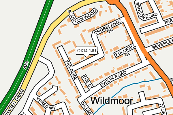 OX14 1JU map - OS OpenMap – Local (Ordnance Survey)