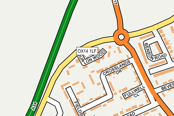 OX14 1LF map - OS OpenMap – Local (Ordnance Survey)