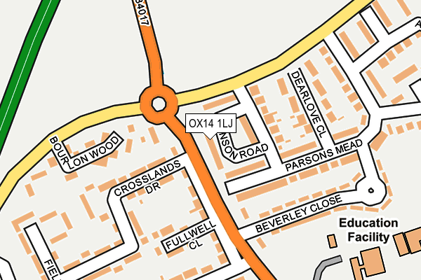 OX14 1LJ map - OS OpenMap – Local (Ordnance Survey)