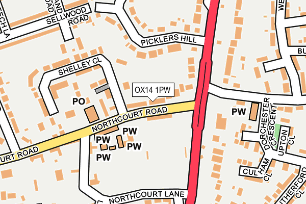 OX14 1PW map - OS OpenMap – Local (Ordnance Survey)