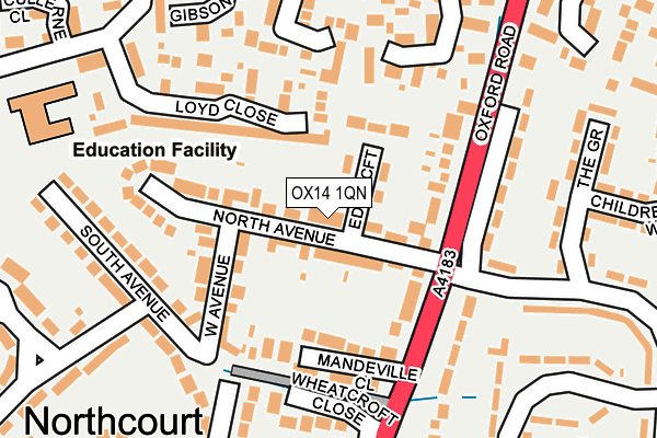 OX14 1QN map - OS OpenMap – Local (Ordnance Survey)