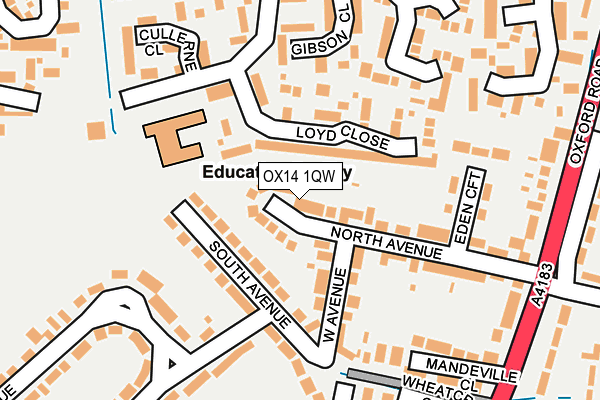 OX14 1QW map - OS OpenMap – Local (Ordnance Survey)