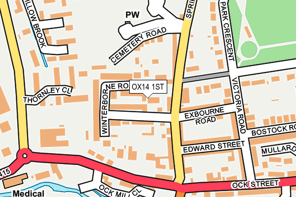 OX14 1ST map - OS OpenMap – Local (Ordnance Survey)