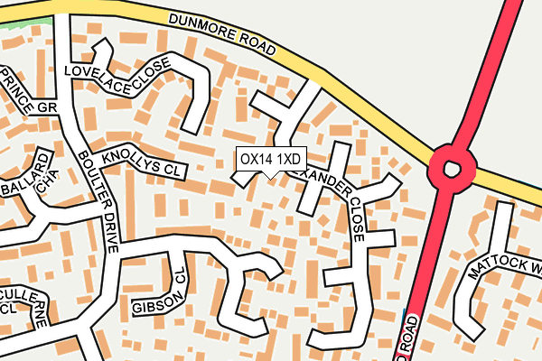 OX14 1XD map - OS OpenMap – Local (Ordnance Survey)