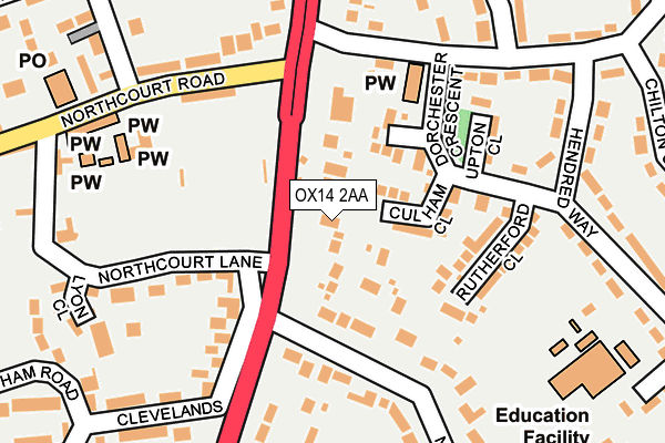 OX14 2AA map - OS OpenMap – Local (Ordnance Survey)