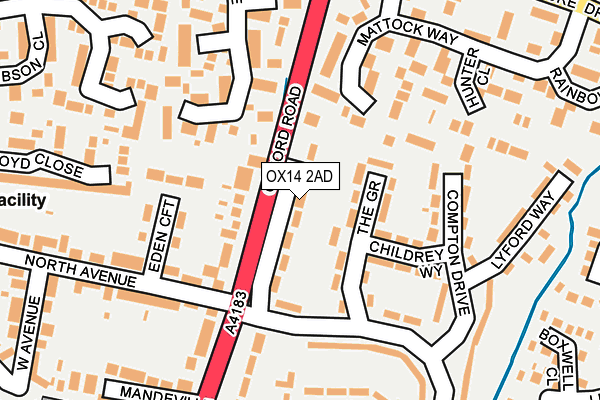 OX14 2AD map - OS OpenMap – Local (Ordnance Survey)