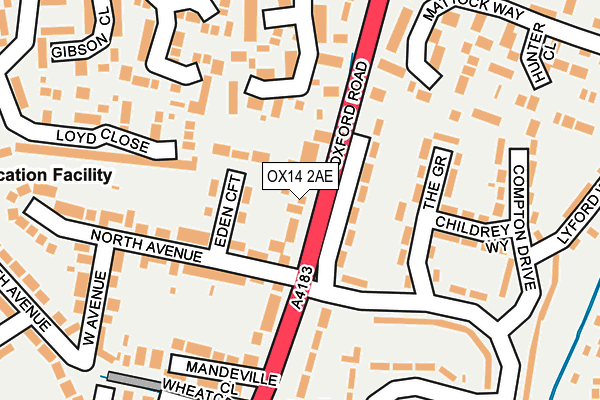OX14 2AE map - OS OpenMap – Local (Ordnance Survey)