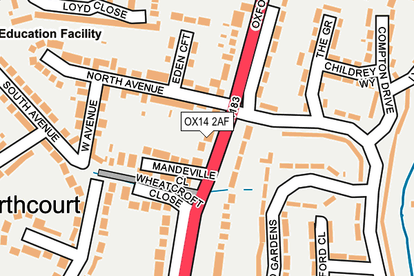 OX14 2AF map - OS OpenMap – Local (Ordnance Survey)