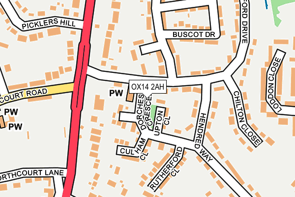 OX14 2AH map - OS OpenMap – Local (Ordnance Survey)