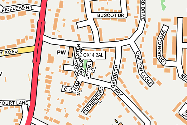 OX14 2AL map - OS OpenMap – Local (Ordnance Survey)