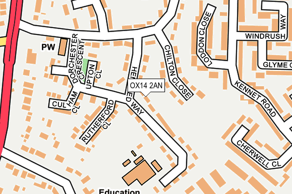 OX14 2AN map - OS OpenMap – Local (Ordnance Survey)