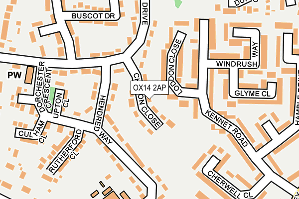 OX14 2AP map - OS OpenMap – Local (Ordnance Survey)