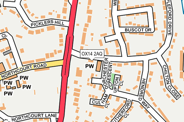 OX14 2AQ map - OS OpenMap – Local (Ordnance Survey)