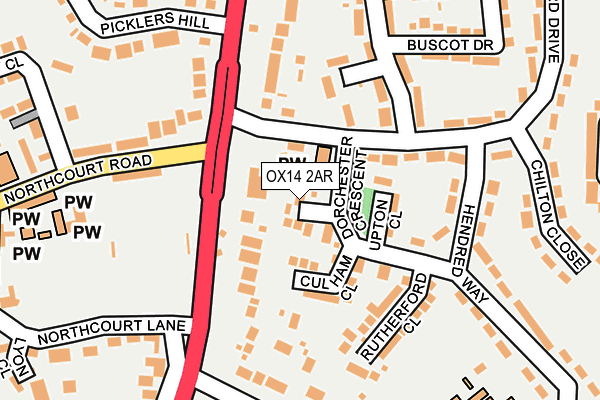 OX14 2AR map - OS OpenMap – Local (Ordnance Survey)