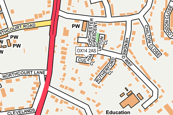 OX14 2AS map - OS OpenMap – Local (Ordnance Survey)