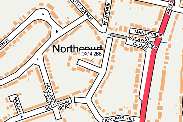 OX14 2BB map - OS OpenMap – Local (Ordnance Survey)