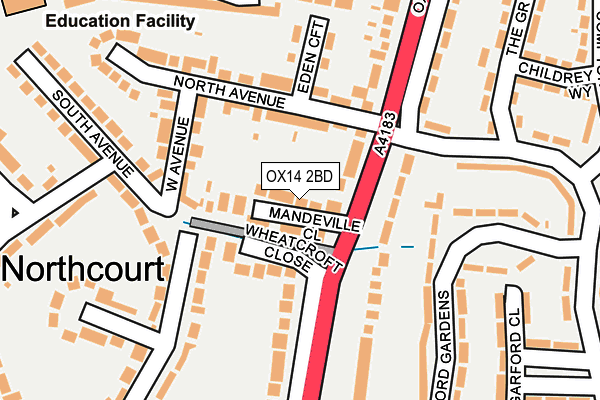 OX14 2BD map - OS OpenMap – Local (Ordnance Survey)