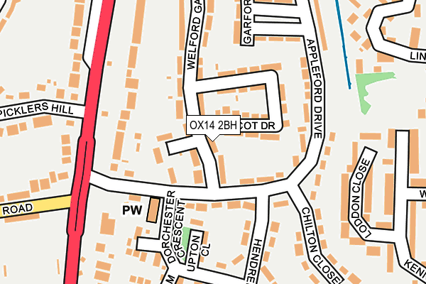 OX14 2BH map - OS OpenMap – Local (Ordnance Survey)