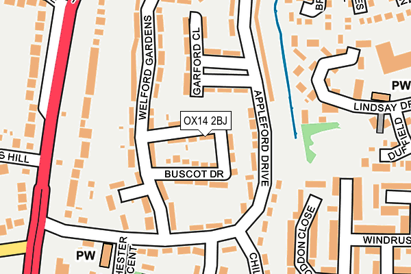 OX14 2BJ map - OS OpenMap – Local (Ordnance Survey)