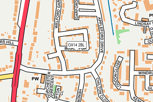 OX14 2BL map - OS OpenMap – Local (Ordnance Survey)