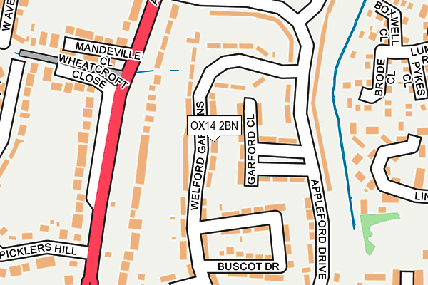 OX14 2BN map - OS OpenMap – Local (Ordnance Survey)