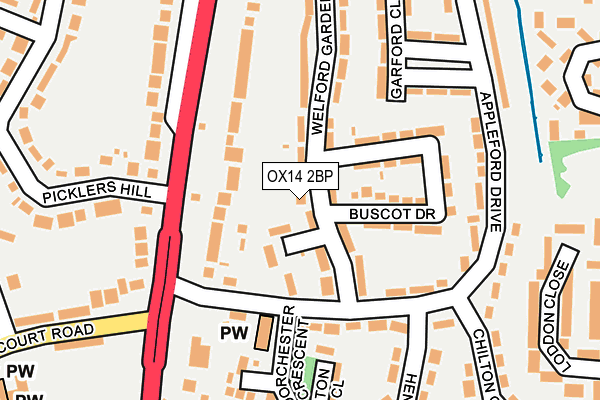 OX14 2BP map - OS OpenMap – Local (Ordnance Survey)