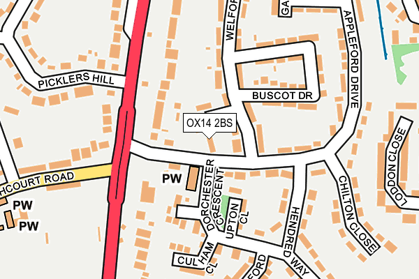 OX14 2BS map - OS OpenMap – Local (Ordnance Survey)