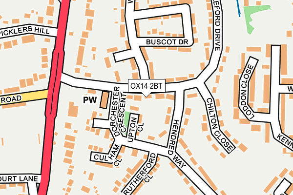 OX14 2BT map - OS OpenMap – Local (Ordnance Survey)