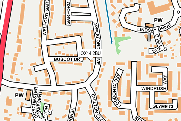 OX14 2BU map - OS OpenMap – Local (Ordnance Survey)
