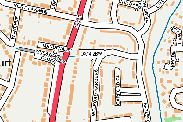 OX14 2BW map - OS OpenMap – Local (Ordnance Survey)