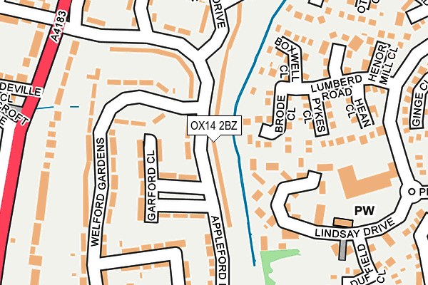 OX14 2BZ map - OS OpenMap – Local (Ordnance Survey)