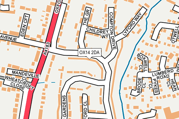 OX14 2DA map - OS OpenMap – Local (Ordnance Survey)