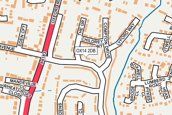 OX14 2DB map - OS OpenMap – Local (Ordnance Survey)