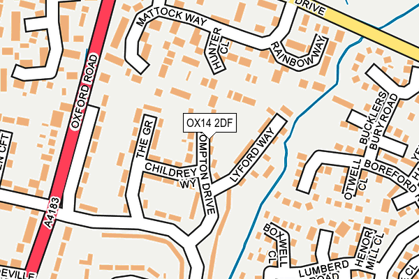 OX14 2DF map - OS OpenMap – Local (Ordnance Survey)