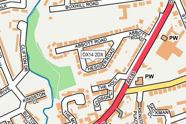 OX14 2DX map - OS OpenMap – Local (Ordnance Survey)