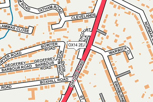 OX14 2EJ map - OS OpenMap – Local (Ordnance Survey)