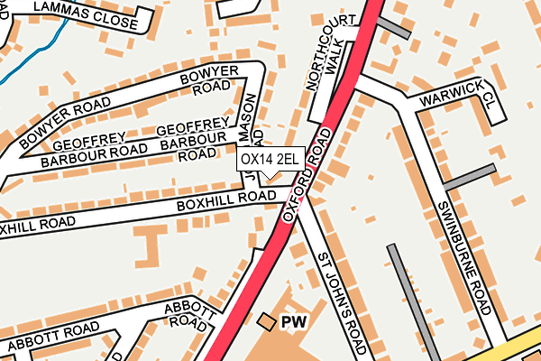 OX14 2EL map - OS OpenMap – Local (Ordnance Survey)